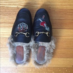 Gucci Princeton Mules slides heart dagger